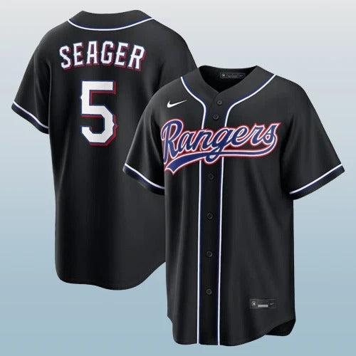 TEXAS RANGERS COREY SEAGER BLACK JERSEY