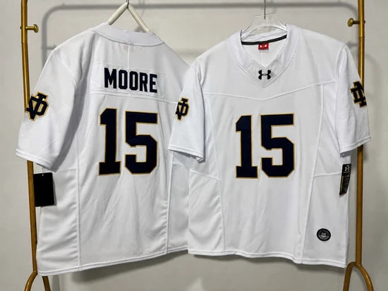 NORTE DAME FIGHTING IRISH LEONARD MOORE WHITE JERSEY