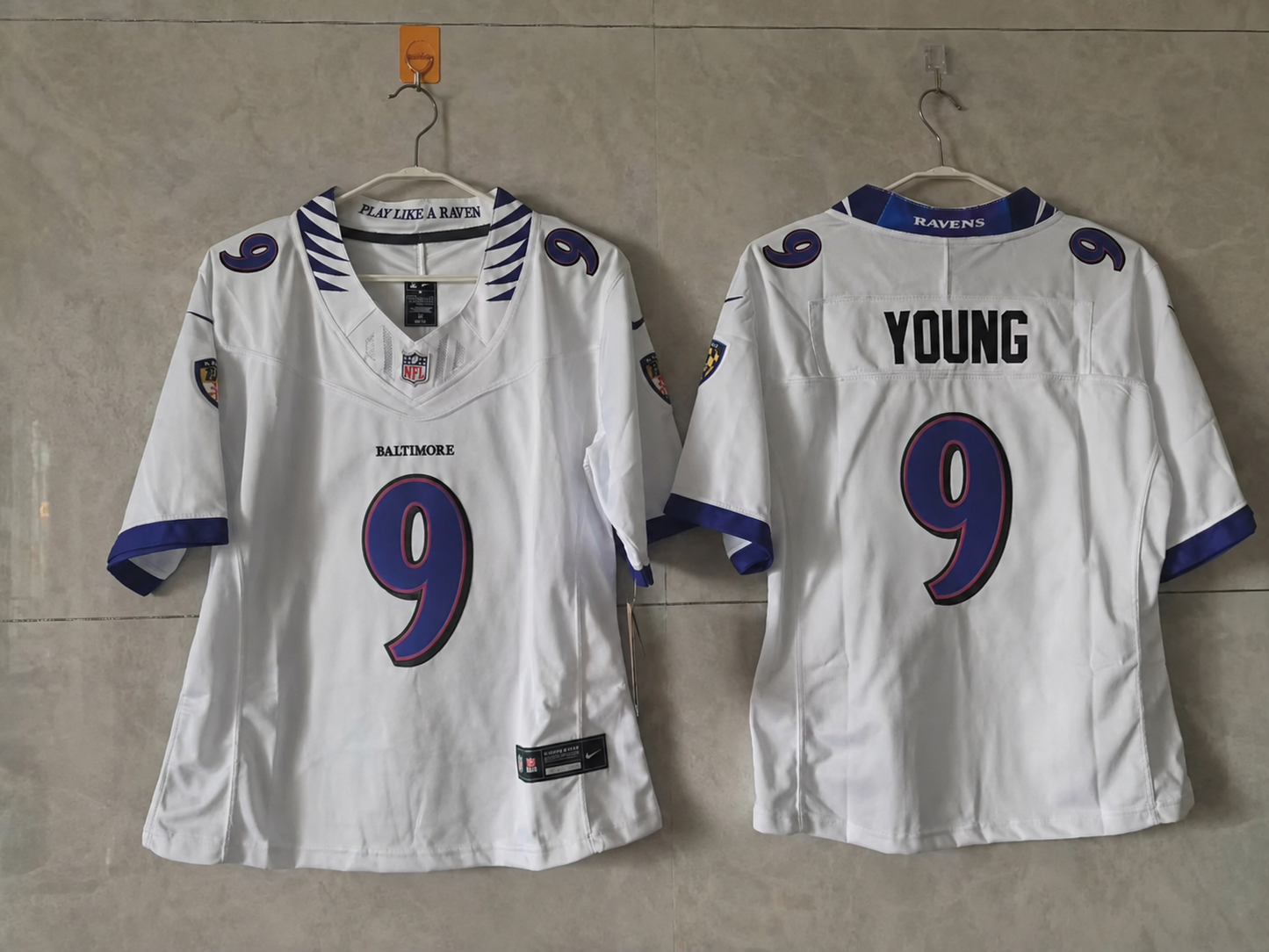 BALTIMORE RAVENS ZION YOUNG WHITE JERSEY