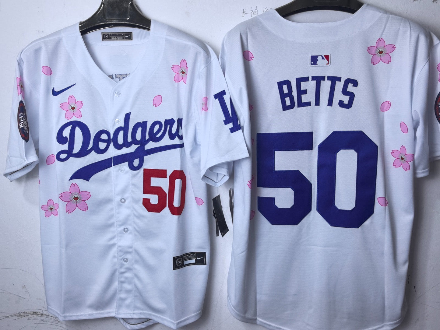 Los Angeles Dodgers Mookie Betts White Cherry Blossom Jersey
