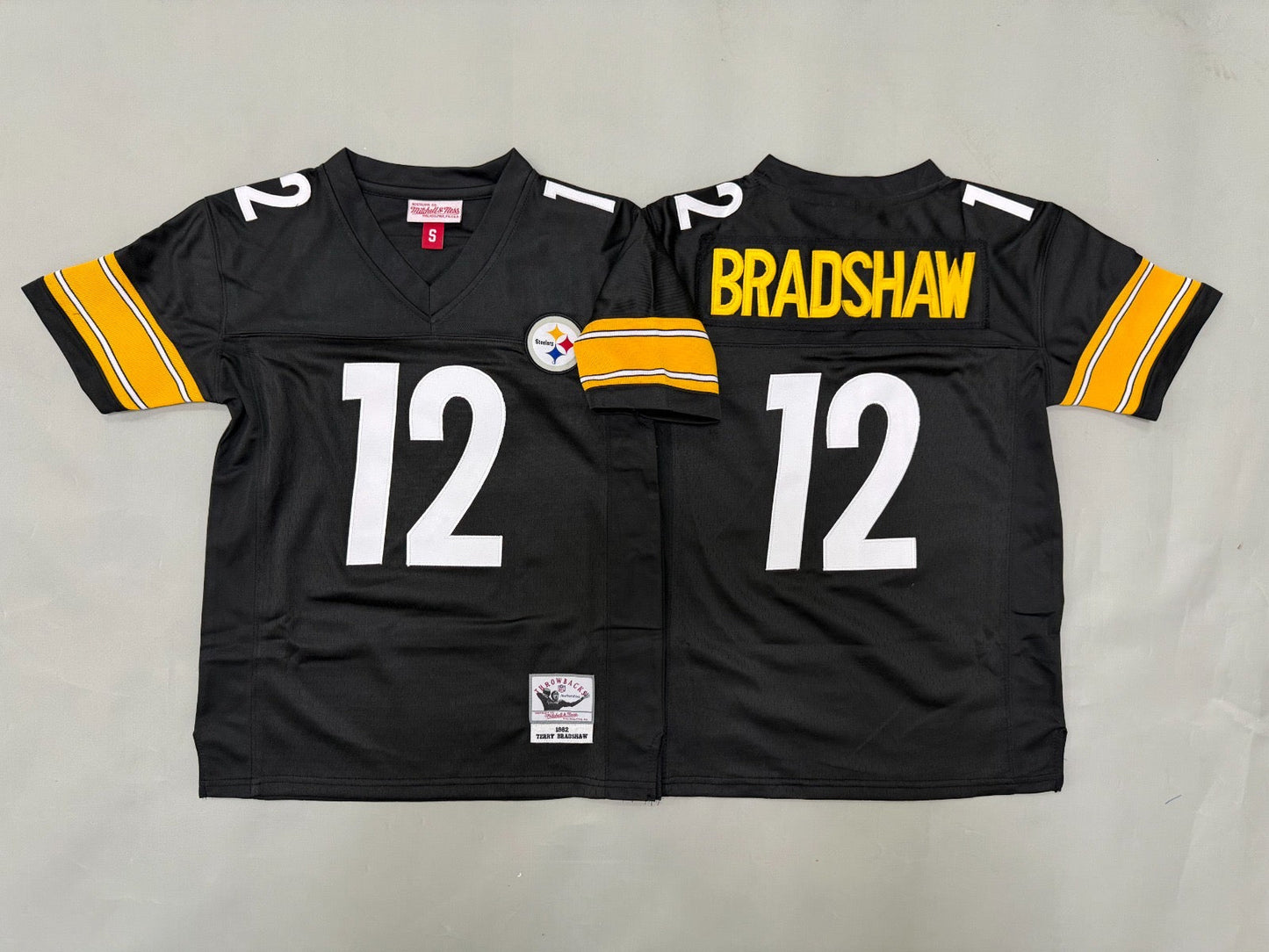 PITTSBURGH STEELERS TERRY BRADSHAW BLACK VINTAGE JERSEY