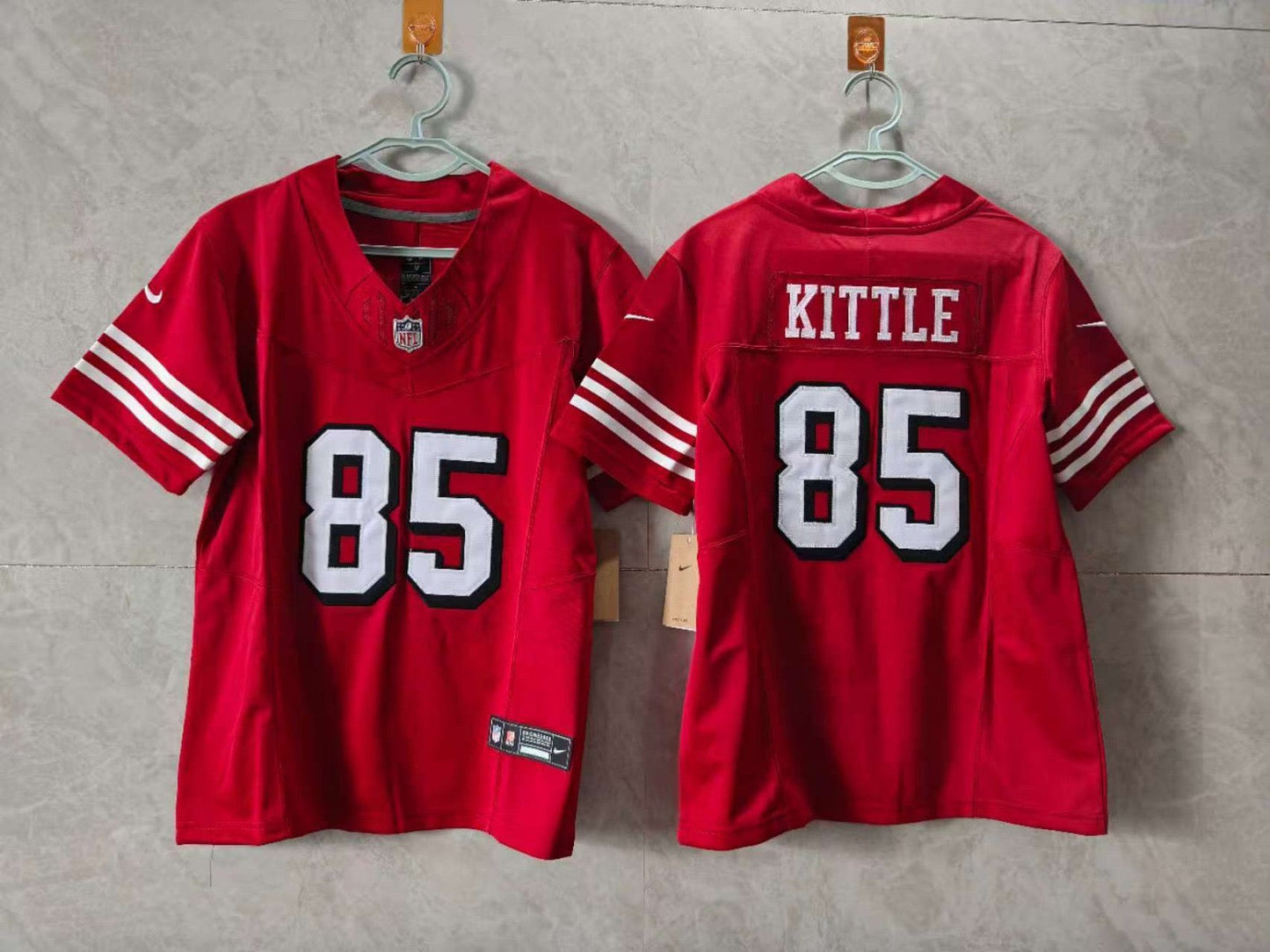 SAN FRANCISCO 49ERS GEORGE KITTLE THROWBACK RED JERSEY