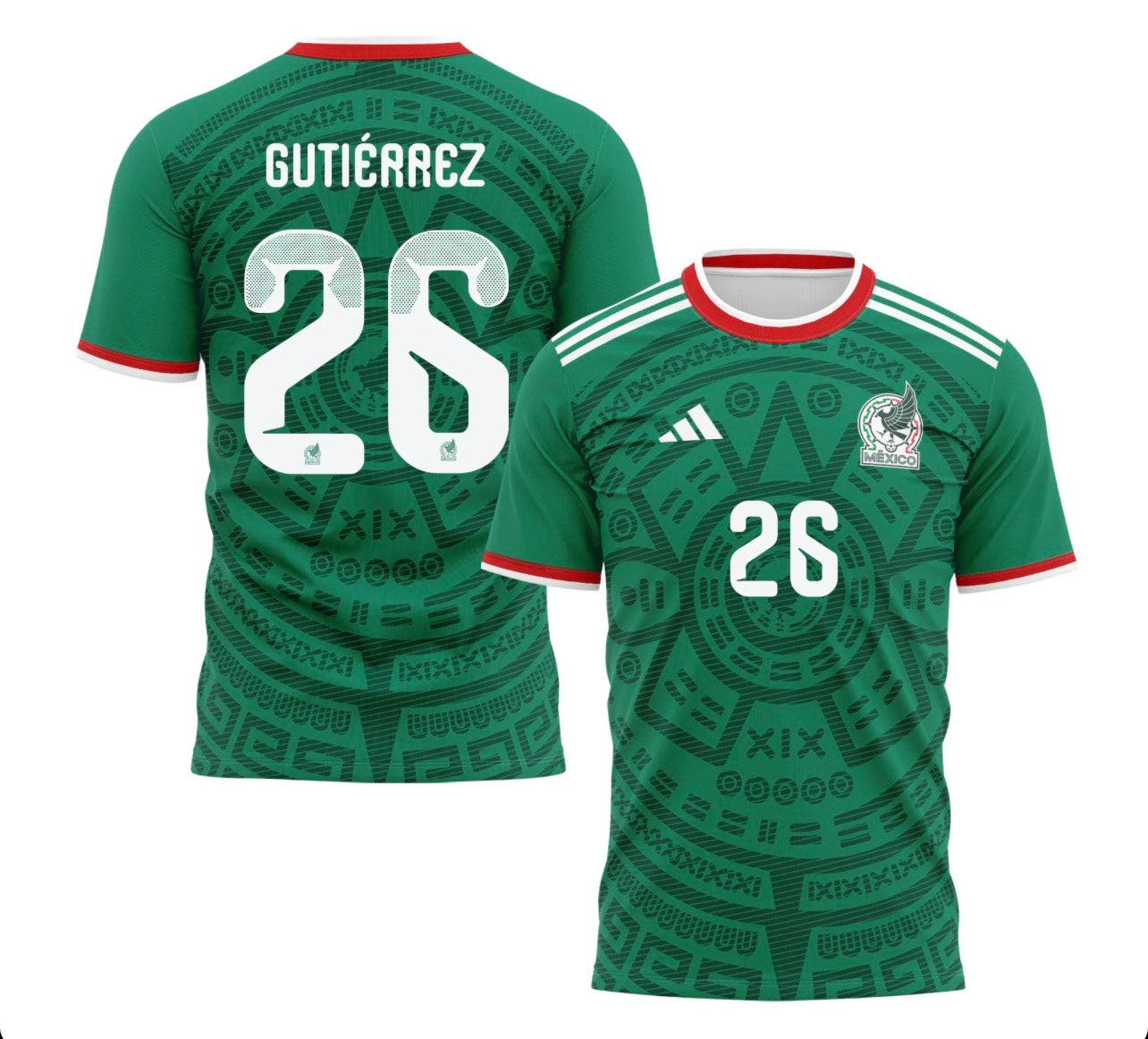 2026 WORLD CUP BRIAN GUTIÉRREZ TEAM MEXICO GREEN JERSEY