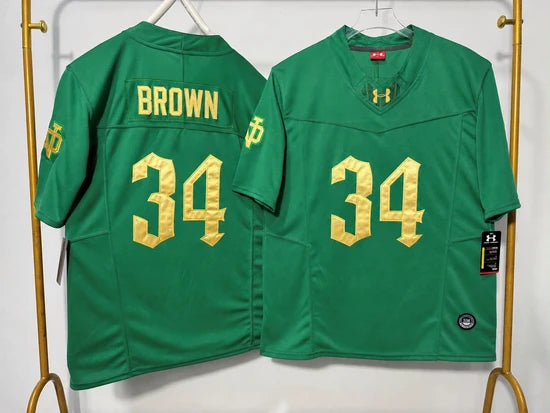 NORTE DAME FIGHTING IRISH LEONARD MOORE ROYAL GREEN JERSEY