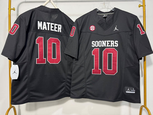 OKLAHOMA SOONERS JOHN MATEER BLACK JERSEY