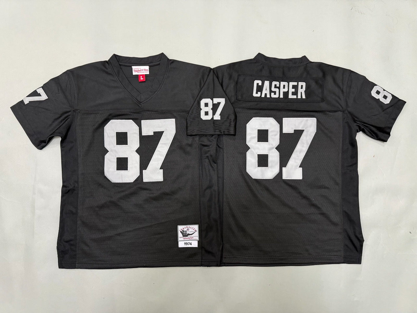 OAKLAND RAIDERS DAVE CASPER BLACK THROWBACK JERSEY