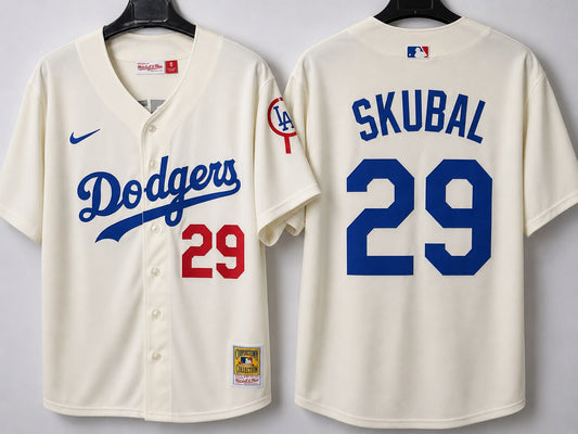 LOS ANGELES DODGERS TARIK SKUBAL WHITE JERSEY
