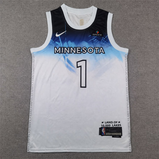 MINNESOTA TIMBERWOLVES LAMELO BALL WHITE JERSEY