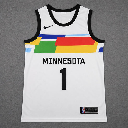 MINNESOTA TIMBERWOLVES LAMELO BALL WHITE JERSEY