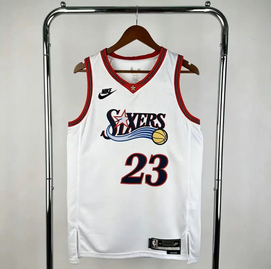 PHILADELPHIA 76ERS LEBRON JAMES WHITE RETRO JERSEY