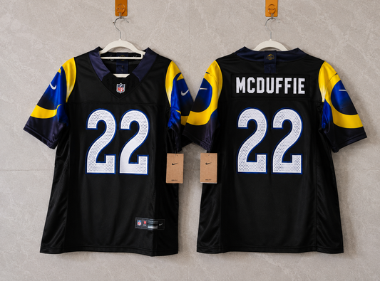 LOS ANGELES RAMS TRENT MCDUFFIE BLACK JERSEY