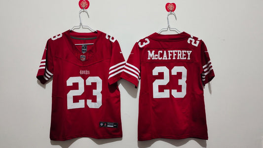 SAN FRANCISCO 49ERS CHRISTIAN MCCAFFREY RED JERSEY