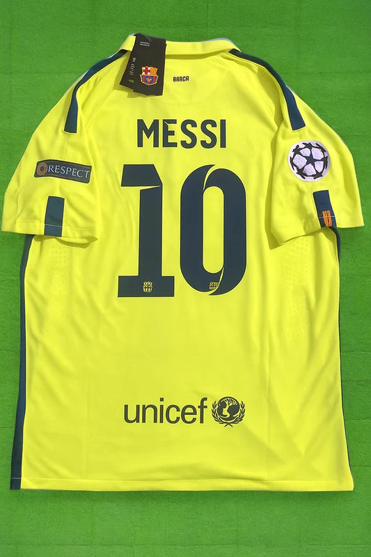 Lionel Messi Barcelona 14/15 Retro Yellow Jersey