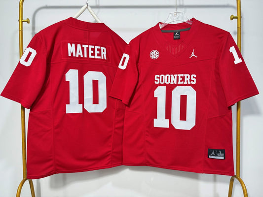 OKLAHOMA SOONERS JOHN MATEER RED JERSEY