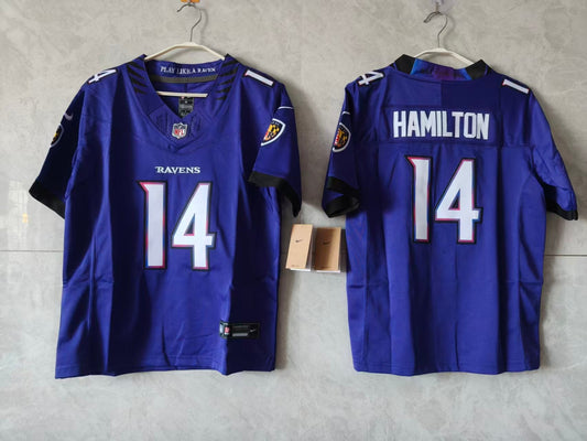 BALTIMORE RAVENS KYLE HAMILTON PURPLE JERSEY