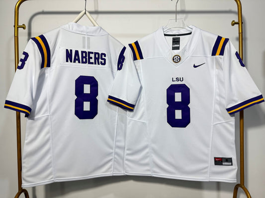 LSU TIGERS MALIK NABERS WHITE JERSEY