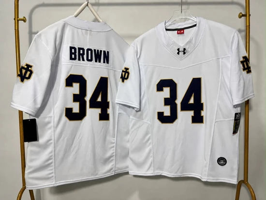 NORTE DAME FIGHTING IRISH DRAYK BROWN WHITE JERSEY