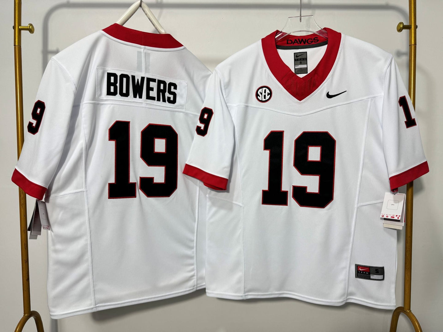 GEORGIA BULLDOGS BROCK BOWERS WHITE JERSEY
