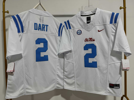 OLE MISS REBELS JAXSON DART WHITE JERSEY