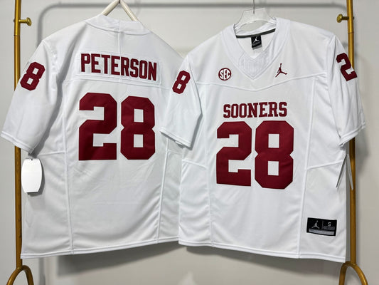 OKLAHOMA SOONERS ADRIAN PETERSON WHITE JERSEY