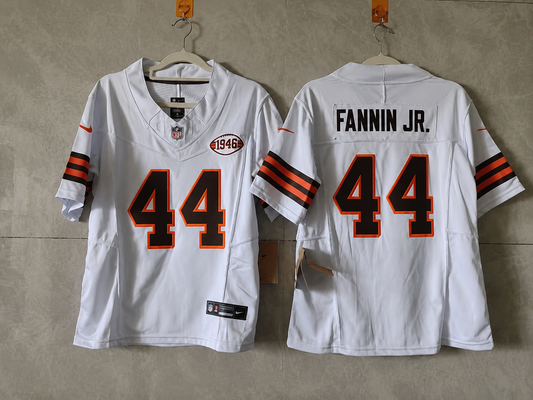 CLEVELAND BROWNS HAROLD FANNIN JR WHITE RETRO JERSEY ￼