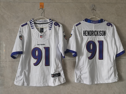 BALTIMORE RAVENS TREY HENDRICKSON WHITE JERSEY