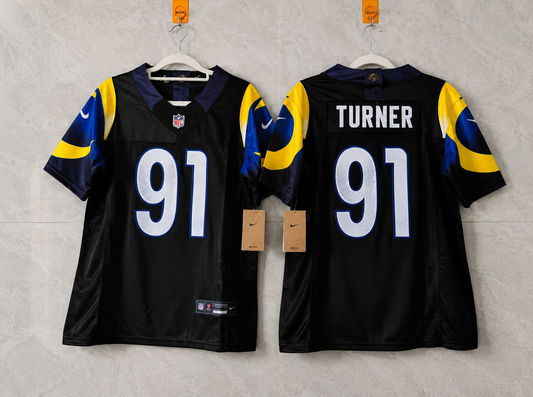 LOS ANGELES RAMS KOBIE TURNER BLACK JERSEY