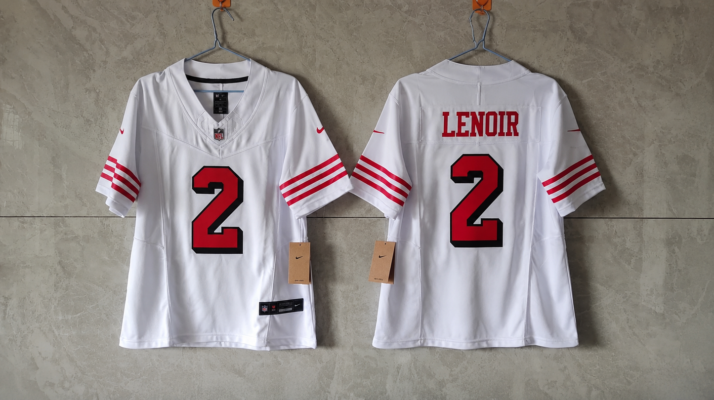SAN FRANCISCO 49ERS DEOMMODORE LENOIR WHITE THROWBACK JERSEY