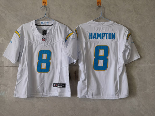 LOS ANGELES CHARGERS OMARION HAMPTON WHITE JERSEY