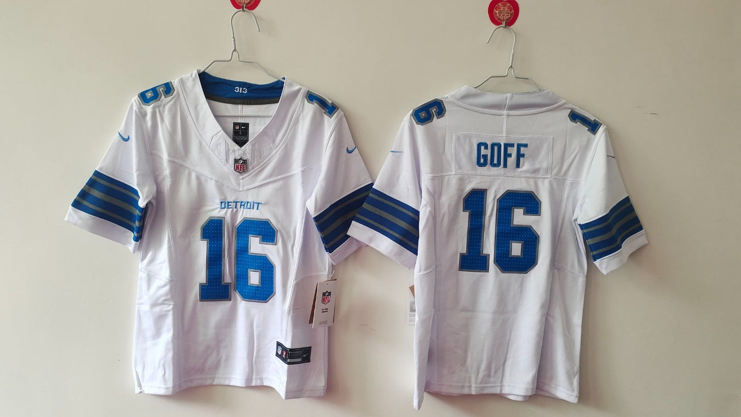 DETROIT LIONS JARED GOFF WHITE JERSEY