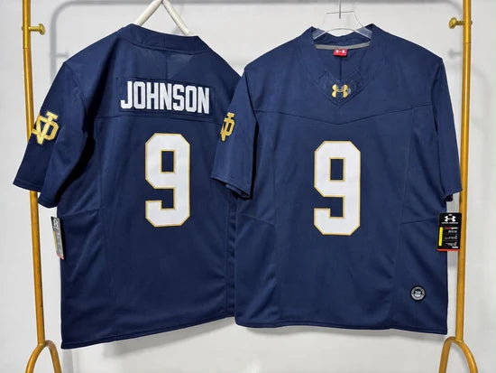 NORTE DAME FIGHTING IRISH BRAUNTAE JOHNSON BLUE JERSEY