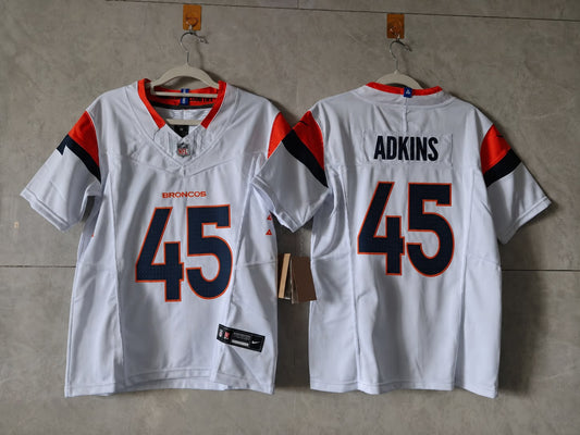 DENVER BRONCOS NATE ADKINS WHITE JERSEY