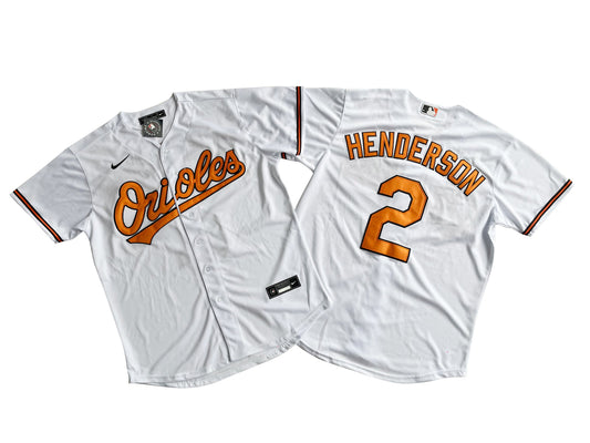 BALTIMORE ORIOLES GUNNAR HENDERSON WHITE JERSEY