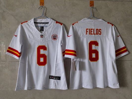 KANSAS CITY CHIEFS JUSTIN FIELDS WHITE JERSEY