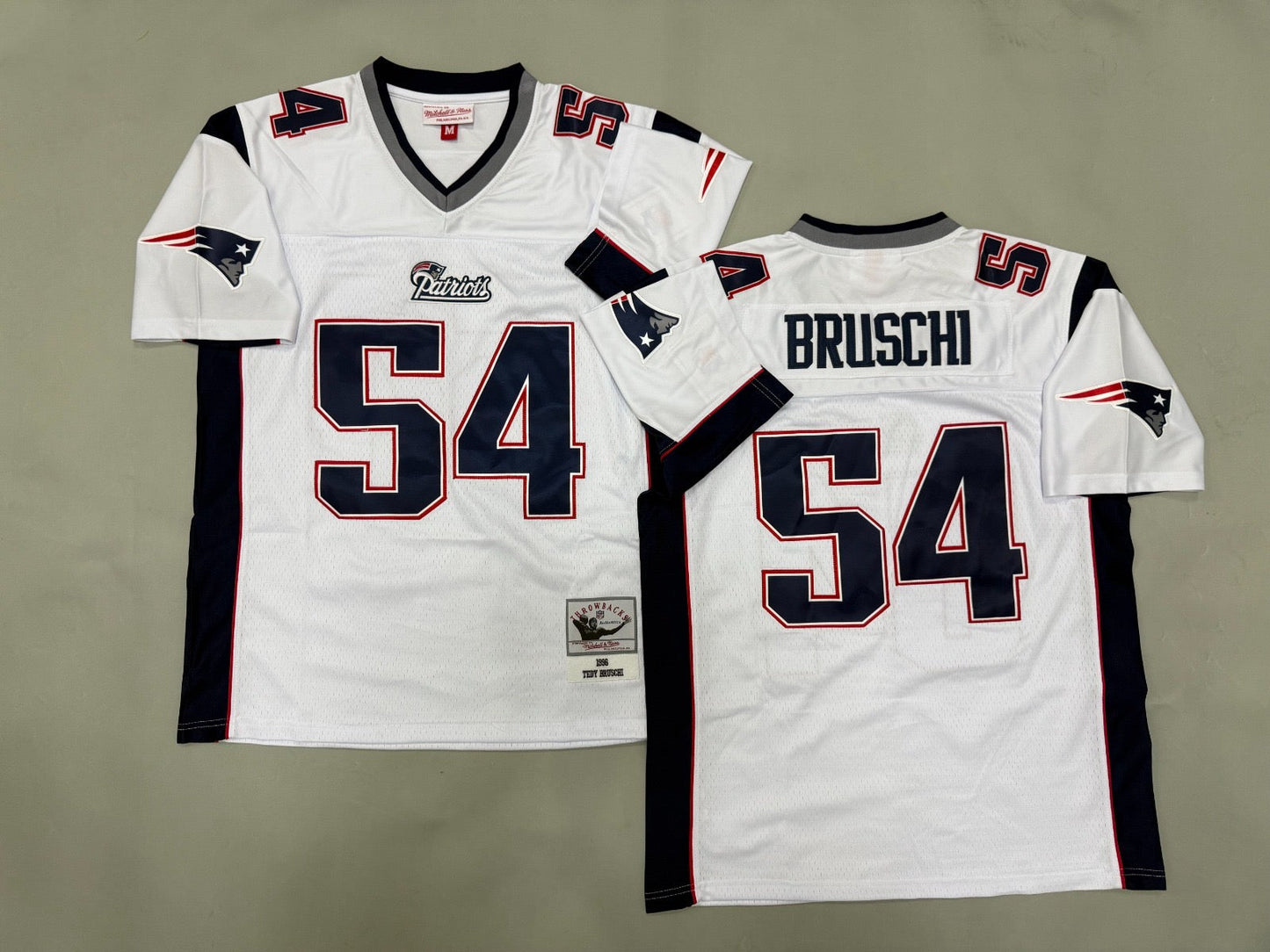 NEW ENGLAND PATRIOTS TEDY BRUSCHI WHITE VINTAGE JERSEY