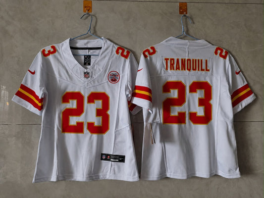KANSAS CITY CHIEFS DREW TRANQUILL WHITE JERSEY