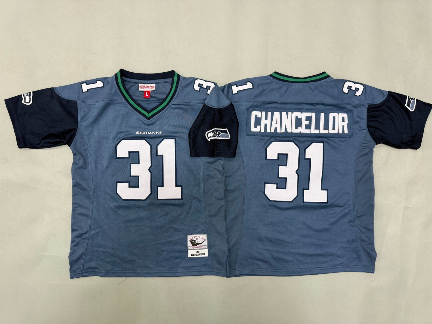 SEATTLE SEAHAWKS KAM CHANCELLOR BLUE VINTAGE JERSEY