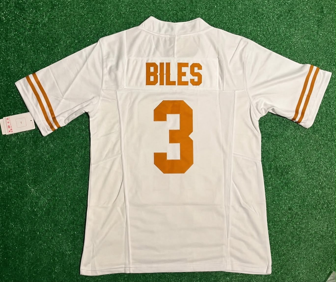 TEXAS LONGHORNS RASHEEM BILES WHITE JERSEY