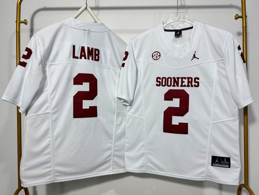OKLAHOMA SOONERS CD LAMB WHITE JERSEY