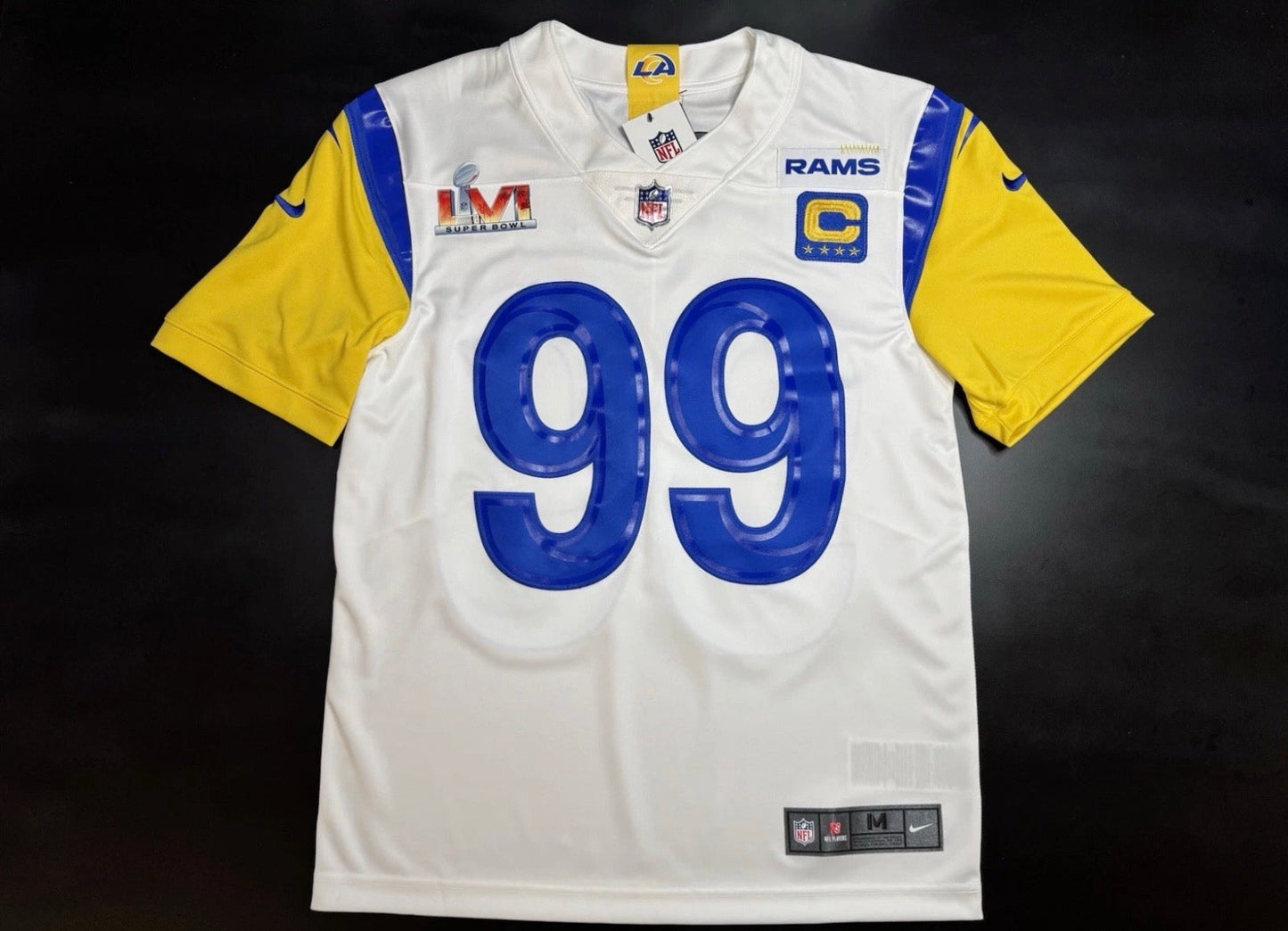 Los Angeles Rams Aaron Donald White Super Bowl Jersey