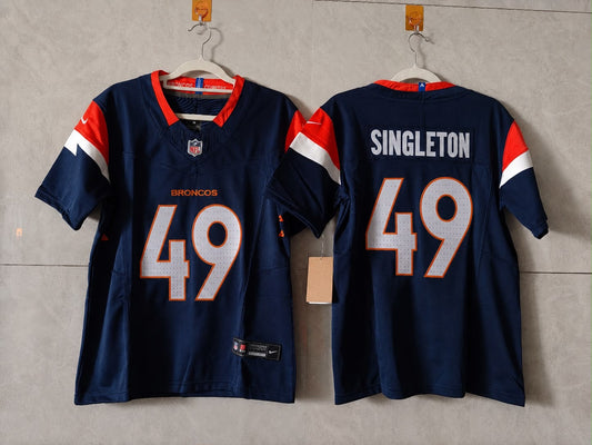 DENVER BRONCOS ALEX SINGLETON BLUE JERSEY