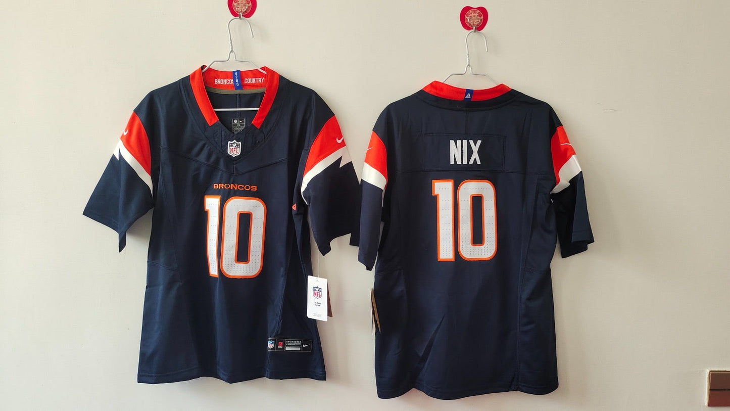 Denver Broncos Bo Nix Blue Jersey