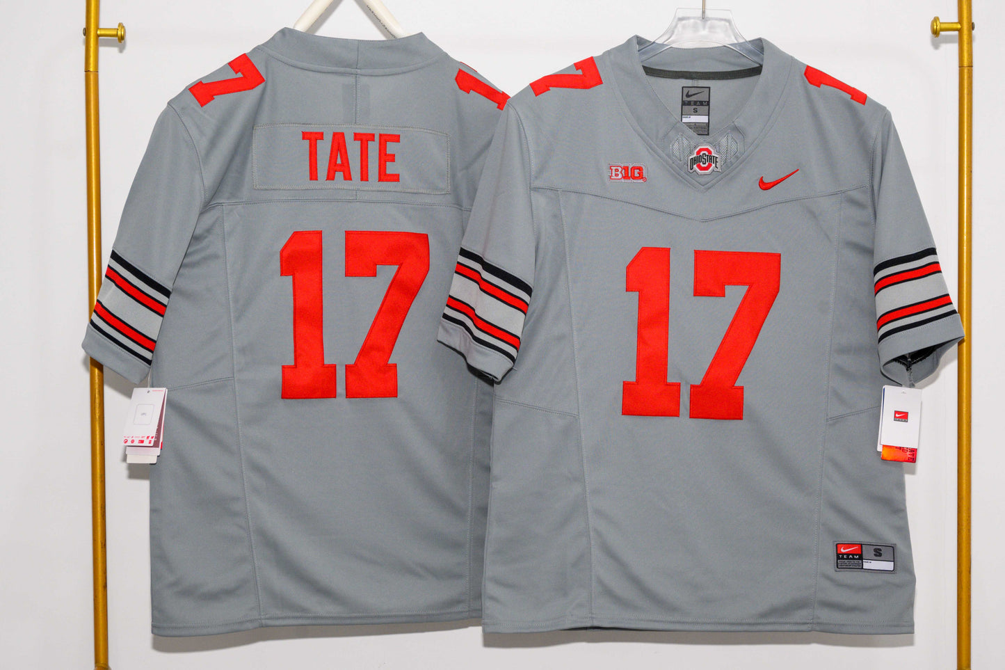 OHIO STATE BUCKEYES CARNELL TATE GREY JERSEY