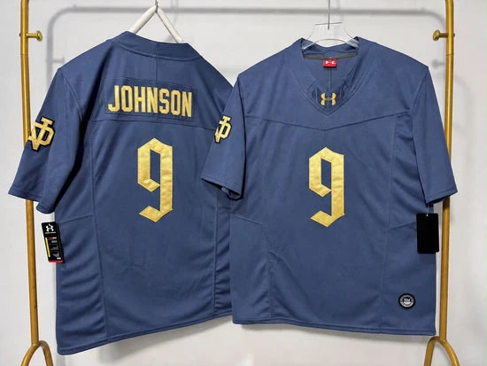NORTE DAME FIGHTING IRISH BRAUNTAE JOHNSON ROYAL BLUE JERSEY