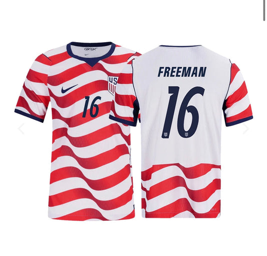 2026 WORLD CUP ALEX FREEMAN TEAM USA RED AND WHITE JERSEY