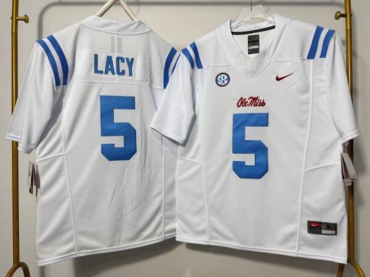 OLE MISS REBELS KEWAN LACY WHITE JERSEY