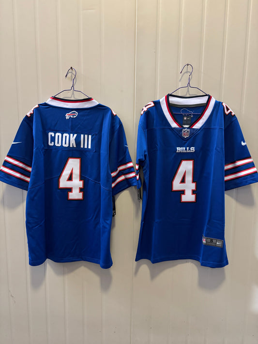 BUFFALO BILLS JAMES COOK III BLUE JERSEY