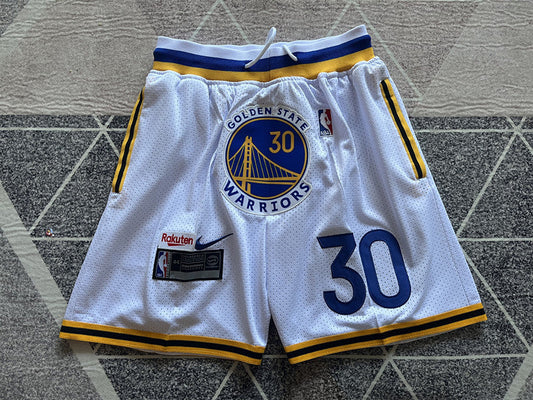 GOLDEN STATE WARRIOS STEPHEN CURRY WHITE SHORTS
