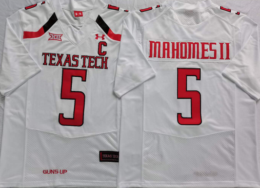 TEXAS TECH RED RAIDERS PATRICK MAHOMES WHITE JERSEY