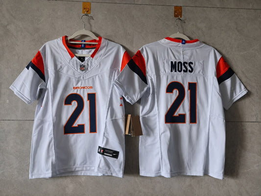 DENVER BRONCOS RILEY MOSS WHITE JERSEY